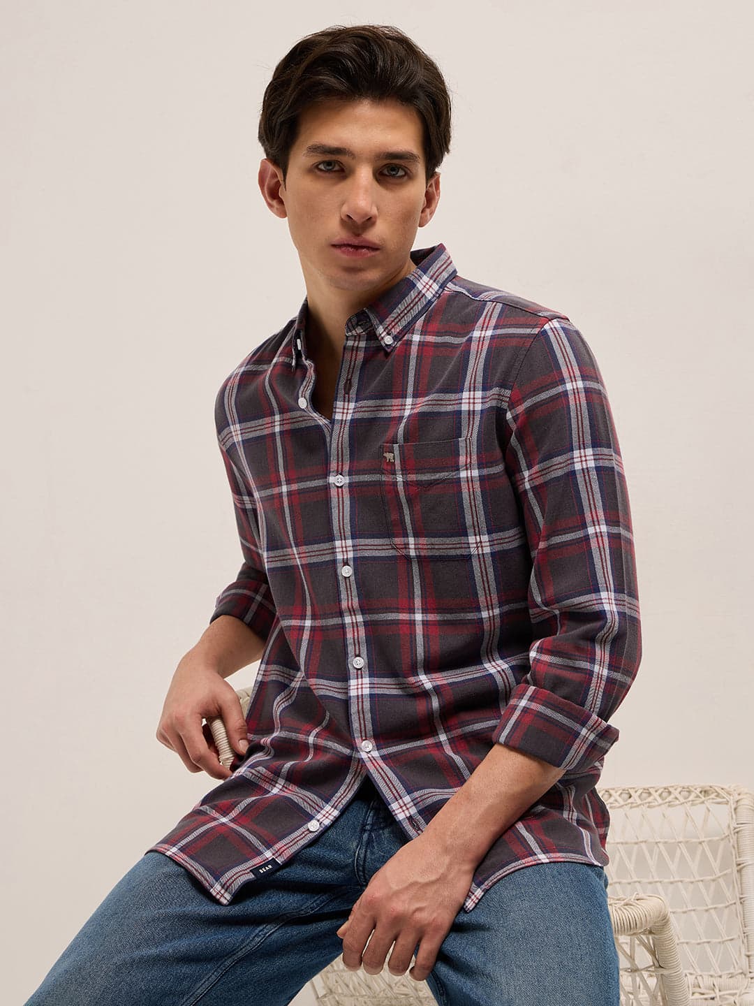 AWER - Multicolor Checked Slim Fit Casual Shirt image