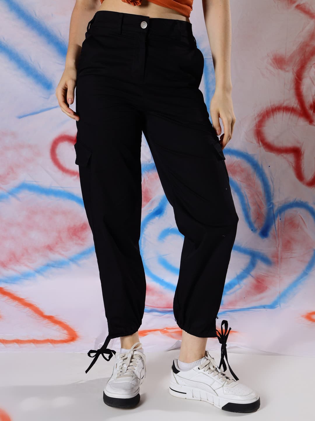 Women'S Cotton Cargo Trousers With Four Pockets image