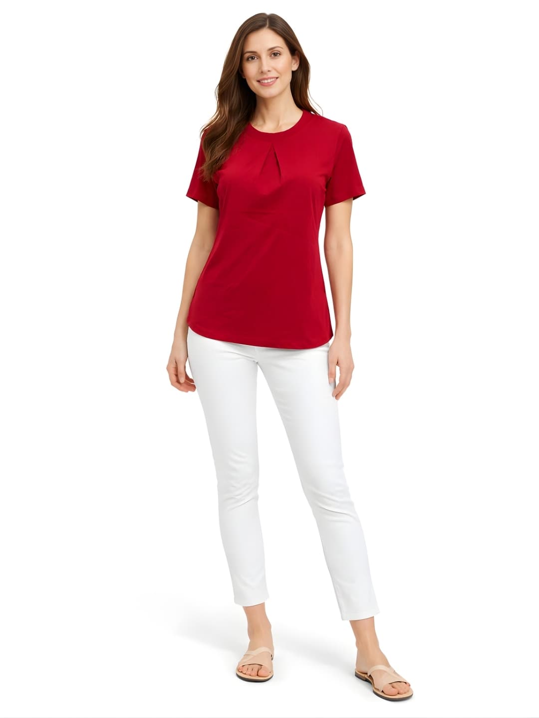 Red Plain Short Top image