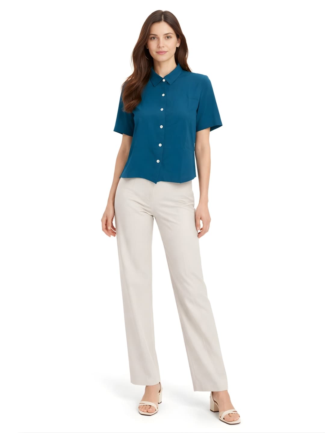 Teal Plain Short Top image